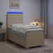 Maison Exclusive - lit boxspring LED avec matelas, couleur crème, 100 x 200 cm, rembourré