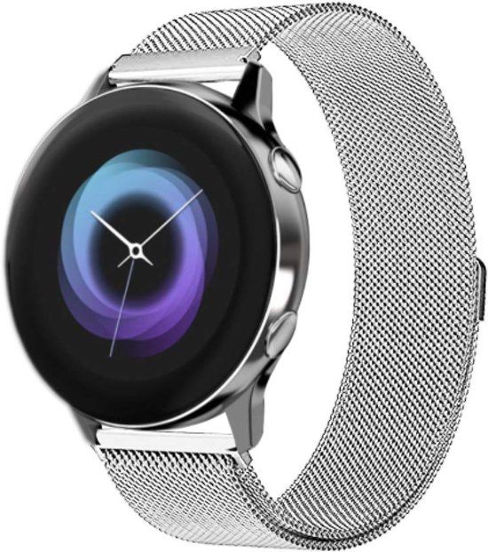 YONO Milanees bandje Zilver voor Samsung Galaxy Watch Active - Premium RVS Armband met Magneetsluiting