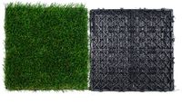 VEVOR Kunstgrastegels set voor in elkaar grijpende gazon set van 18 31x31cm kunstgras zelflozende mat vloerdecoratiepad perfect voor binnen en buiten multifunctionele hondenmatten