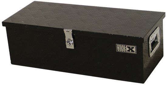 TOOLBOX4YOU Opbergkist traanplaat medium zwart gecoat Aluminium 55 x 30 x 30 cm