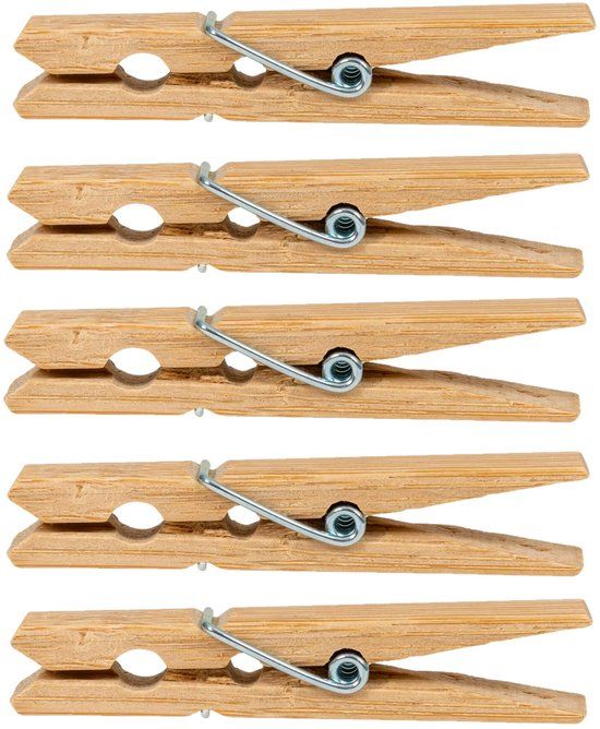 Ibex 48x Berkenhouten wasknijpers - 6 cm - voordelige knijpers / wasspelden