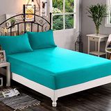 Elegant Comfort 1500 Premium hotelkwaliteit hoeslaken van de zachtste kwaliteit microvezel, diepe zak tot 40,6 cm, kreukbestendig en de kleur vervaagt niet, ruim eenpersoons, turquoise