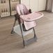 MODENUIT Chaise haute 53 cm - Réglable et Pliable Avec Harnais de Sécurité et Roues - Pour Manger - Plastique et Métal - Rose