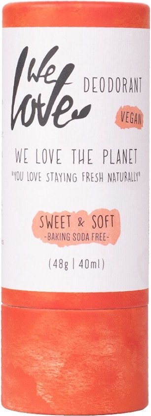 We Love The Planet Deo Stick Sweet & Soft - vegan & soda vrij Sweet - Vegan / Soda free