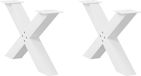 Pieds de table basse 2 pièces en forme de X 70x(42-43) cm acier blanc