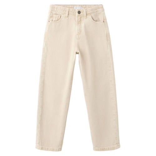 Mango Kids regular waist straight leg jeans - beige