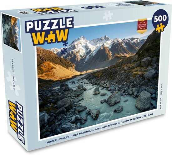 MuchoWow Puzzel Hooker Valley in het Nationaal park Aoraki/Mount Cook in Nieuw-Zeeland - Legpuzzel - Puzzel 500 stukjes - Sinterklaas cadeautjes - Sinterklaas voor grote kinderen