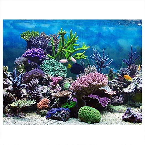 Caredy Aquarium achtergrond Poster Aquarium Fish Tank Poster PVC zelfklevende aquariumachtergrond Achtergrond decoratief papier Waterdicht en duurzaam(91 * 41cm)
