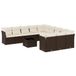 vidaXL 11-delige Loungeset met Kussens, Poly Rattan, Bruin