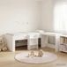 Maison Exclusive - Cadre de lit avec bureau, 2 pièces, blanc, panneau de particules