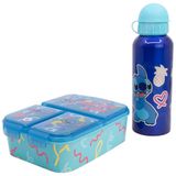 Stitch Aluminium Drinkflessenset 530 ml + 3-voudige Broodtrommel