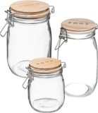 5Five Set de pots de stockage - 3 pièces - Verre - Transparent - 0,75 L, 1,0 L, 1,5 L