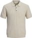 JACK&JONES JJEEMIL KNIT CABLE POLO SS LN Heren Polo Oatmeal XXL