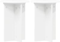 vidaXL Plantenstandaard 2 stuks Wit Bewerkt hout Ø29,5 x 40 cm