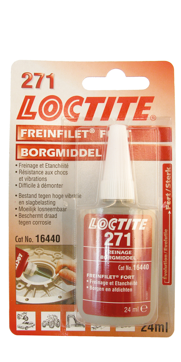 Loctite 229311 Borgmiddel Hoog (rood) 24ml