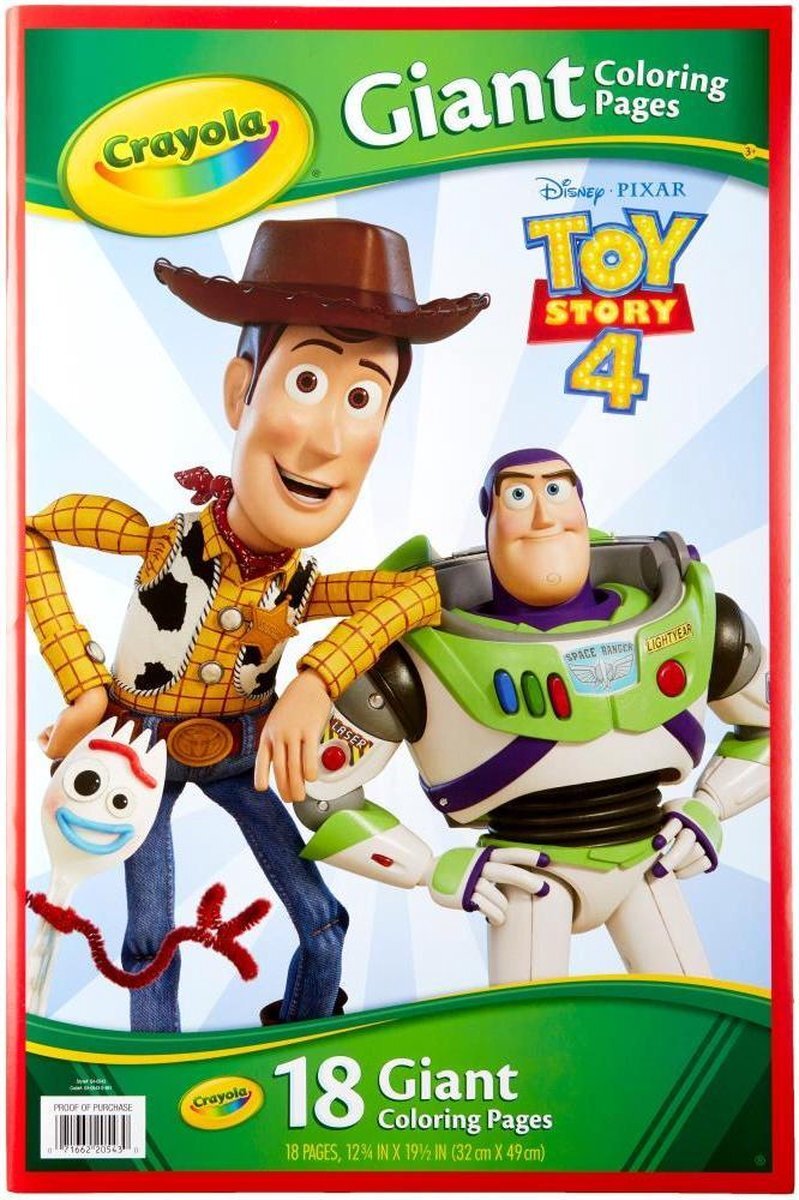 crayola - Toy Story 4 - Grote Kleurplaten - 18 stuks