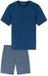 Schiesser Pyjama kort Heren navy Katoen