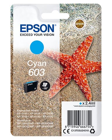 Epson 603 Cyaan inktcartridge - C13T03U24020