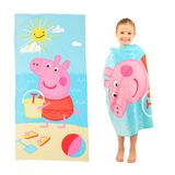 Franco Peppa Pig Badhanddoek voor kinderen, 100% gerecycled, superzacht, licht, gemaakt van gerecyclede plastic flessen, 147,3 x 71,1 cm, (gelicentieerd product