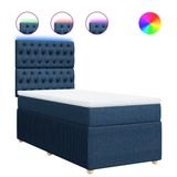 VidaXL Boxspringbed met matras, blauw, 80x200 cm, stof