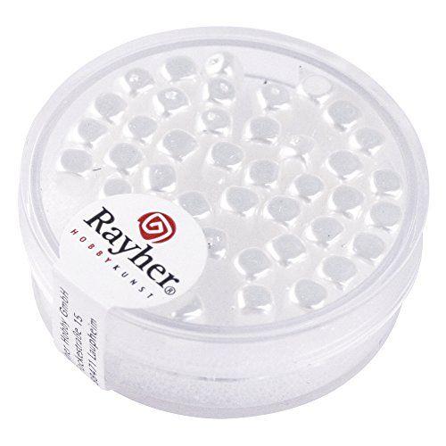 RAYHER 14407100 Renaissance-kubus, 4,5 x 5 mm, doos 40 stuks, sneeuwwit