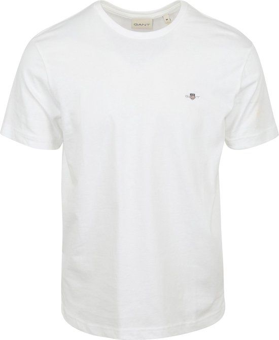 Gant Shield Logo T-shirt - Men - Size M - White - Regular-fit