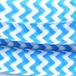 Zijden stoffen snoer met zigzagmotief – 3 m – turquoise/wit