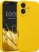 kwmobile telefoonhoesje geschikt voor Apple iPhone 17 - TPU backcover met siliconen coating - Smartphone case in stralend geel