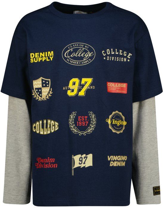 Vingino - Jongens T-shirt Korte mouw Katoen Dark Blue Maat 152