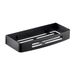 GEDY G-Hanoi, rechthoekig, badkamerorganizer van roestvrij staal 304 met zwart oppervlak, design R&S, afmetingen 4,5 x 30 x 12,8 cm