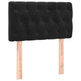 VidaXL Hoofdbord & Voeteneind Zwart Polyester, Hout 800 mm x 70 mm x 780 mm