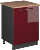 Vicco Wastafelkast Fame-Line, Bordeauxrode hoogglans/Antraciet, 60 cm