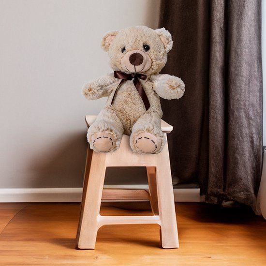 Wicotex Teddybeer - 30cm - Beige/Bruin - Pluche Beer - Handgemaakt