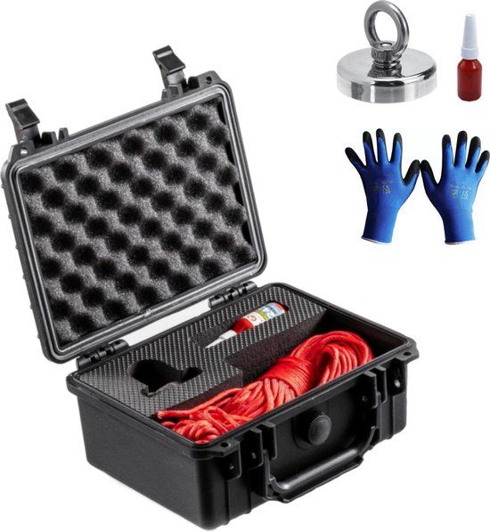 Kofferset 150kg | Magneetvissen | 60mm diameter | 10m touw