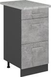 Vicco R-Line Meuble bas de cuisine – 40 cm avec tiroirs, AP marbre Béton