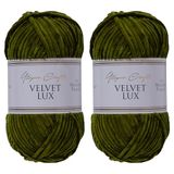 Utopia Crafts Velvet Lux Chenille superzacht, grof garen voor breien en haakgaren, 2 x 100 g (donkerolijf)