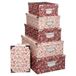 Five opbergdozen met handgrepen en hoeken van metaal, decoratief, 6 stuks
