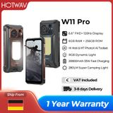 HOTWAV W11 Pro Android 16 Octa-core Robuuste Telefoon 6.6'' FHD+ 120Hz Scherm 20800mAh Grote Batterij 33W Snelladen Smartphone 6GB RAM 256GB ROM Super Campinglamp 64MP+20MP+16MP Camera