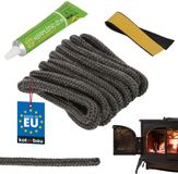 KOTARBAU® Kachelkoord Met Lijm, Ovenafdichtkoord, Glasvezel, 8 mm, 2,5 m, Zwart