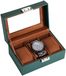 ProCase Horlogebox met 3 compartimenten, Horlogekast met glazen deksel, Horlogekast met horlogekussen, Horloge opbergruimte, Premium Horlogebox, PU leren horlogekast, Horlogebox voor heren - 3 compartimenten, Groen