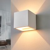 Lindby Wandlamp Freja - Wit - Gips, Metaal - 1 Lichtpunt - G9