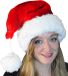 Bellatio Decorations Chapeau de Noël - 2x pièces - Rouge - Peluche - Grande Pompon - Adultes