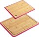 Kesper Set de planches à découper Bambou Bois 40x30cm & 27x19cm avec Bord Rouge