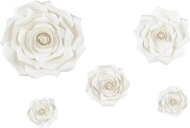 Partydeco Backdrop Witte Rozen - 5 stuks