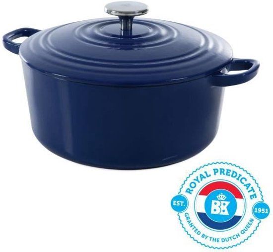 BK Bourgogne Braadpan 28cm - Royal Blue - Gietijzer - Inductie - 6.7L
