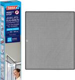 tesa INSECT STOP Clip-on Frame Fly Screen for Window - verstelbaar frame, glasvezelnet, zelfklevende clips, antraciet - 100 x 120 cm
