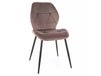 Chaise cappuccino en velours de polyester avec piétement noir mat