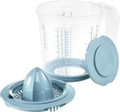 Keeeper Maatbeker met deksel en Citruspers - Antislip - 1L - 14x15cm - Noords Blauw