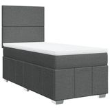 VidaXL Boxspring met matras stof donkergrijs 160x200 cm
