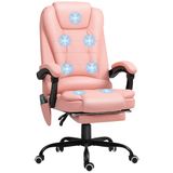 Vinsetto Massagestuhl Kunstleder, Schaumstoff-67B x 67T x 111-121H cm-Rosa